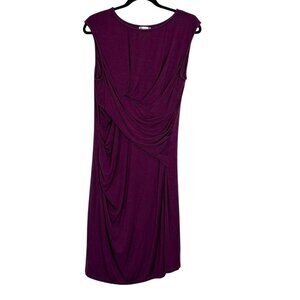 Kut from the Kloth Bodycon Sleeveless Sheath Dress Womens Size 12 Purple Ruched